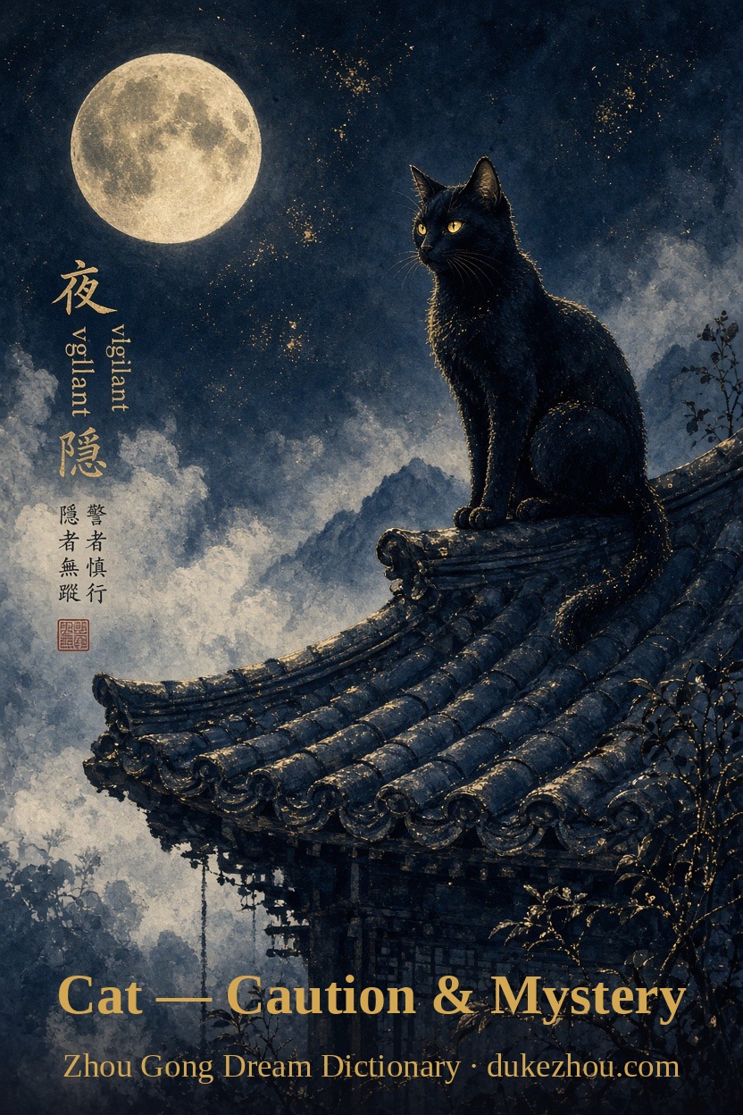 cat dream meaning — Zhou Gong interpretation illustration