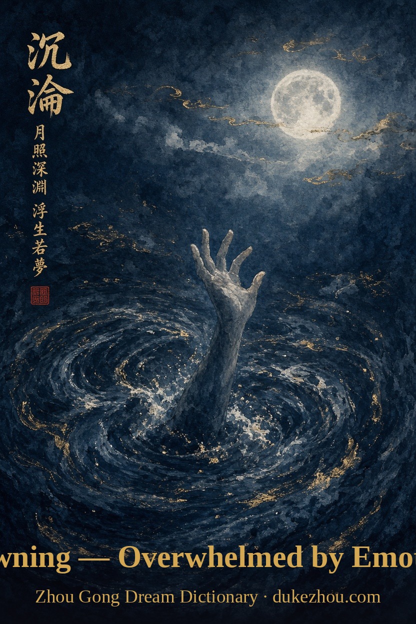 drowning dream meaning — Zhou Gong interpretation illustration