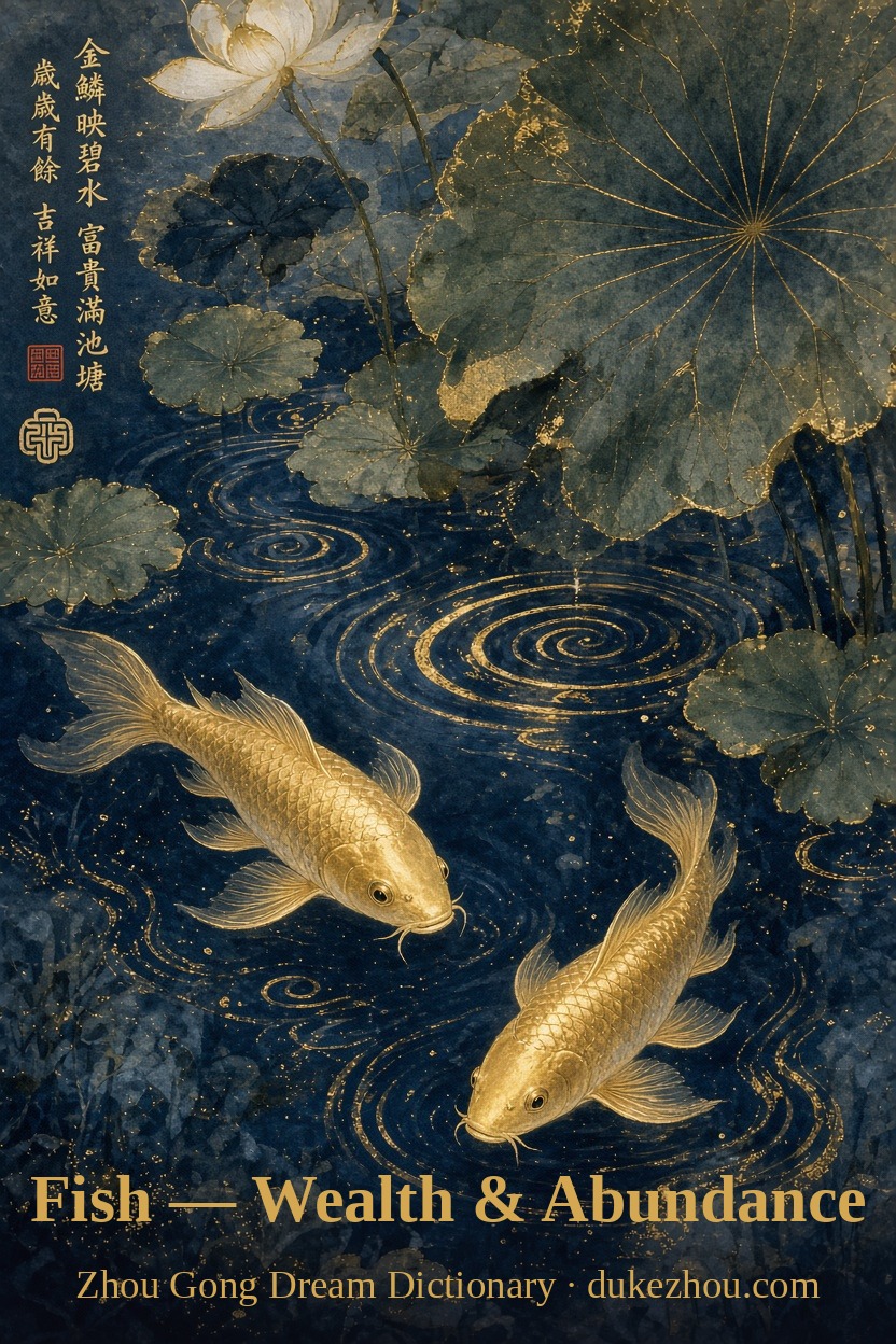 fish dream meaning — Zhou Gong interpretation illustration
