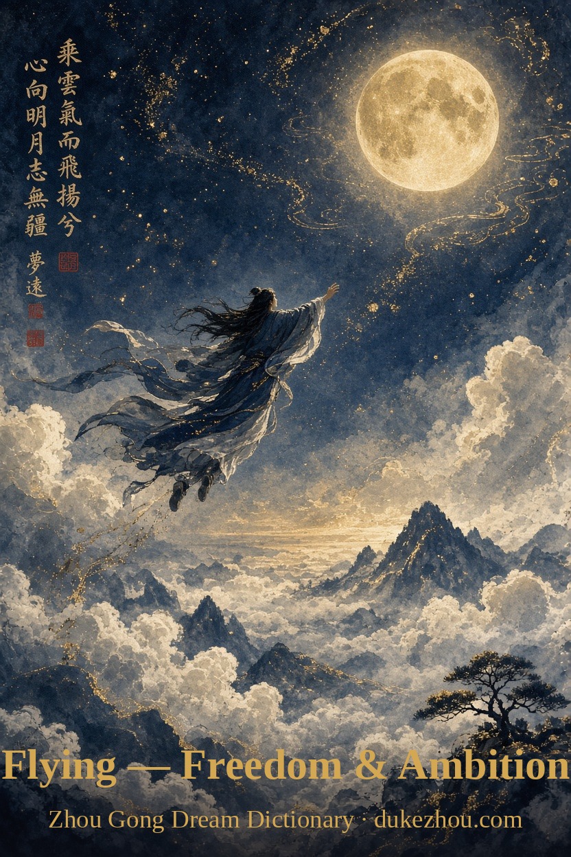 flying dream meaning — Zhou Gong interpretation illustration