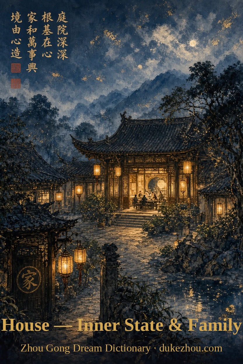 house dream meaning — Zhou Gong interpretation illustration