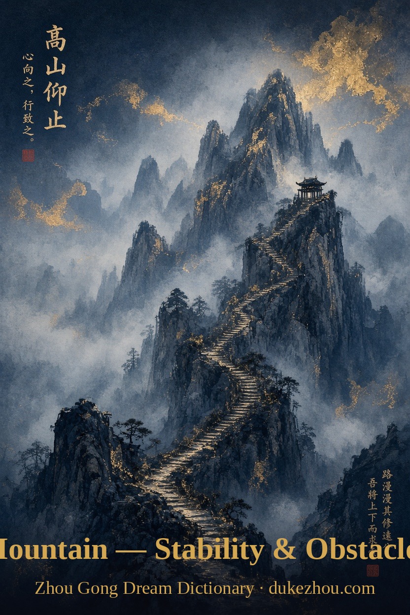mountain dream meaning — Zhou Gong interpretation illustration