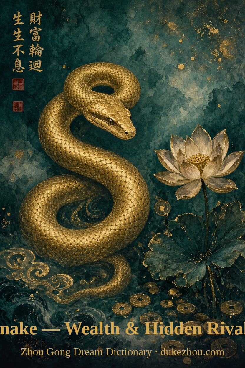 snake dream meaning — Zhou Gong interpretation illustration