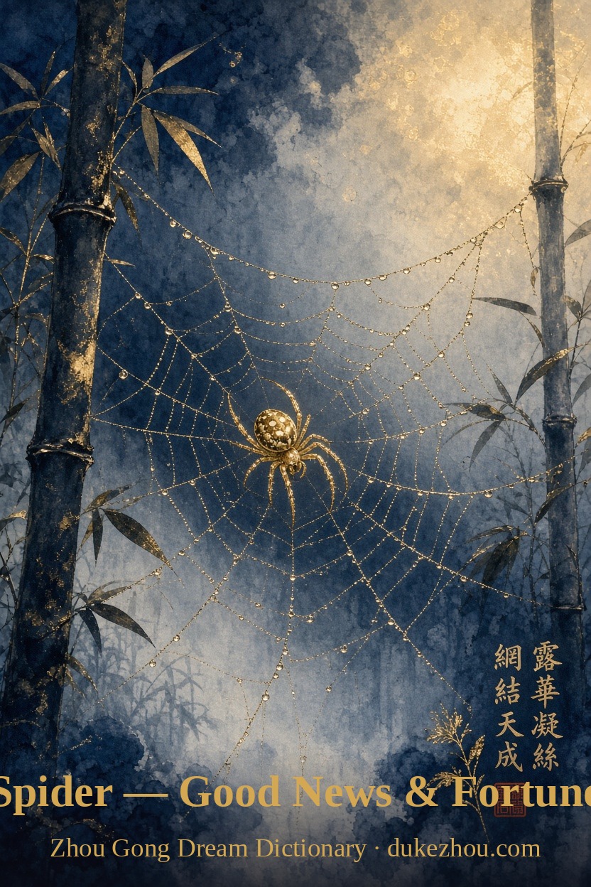 spider dream meaning — Zhou Gong interpretation illustration