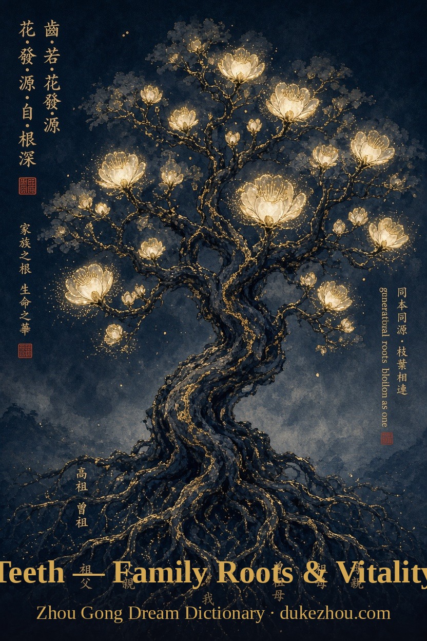 teeth dream meaning — Zhou Gong interpretation illustration