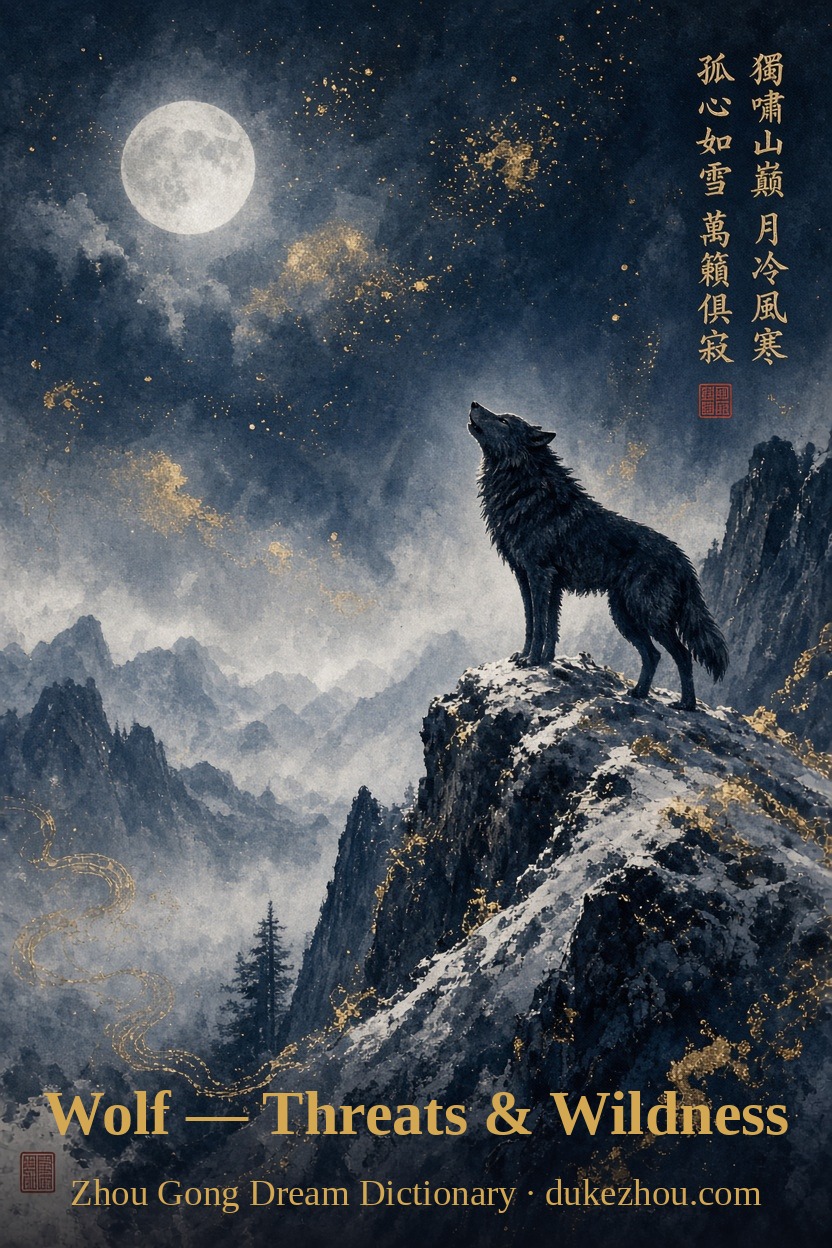 wolf dream meaning — Zhou Gong interpretation illustration